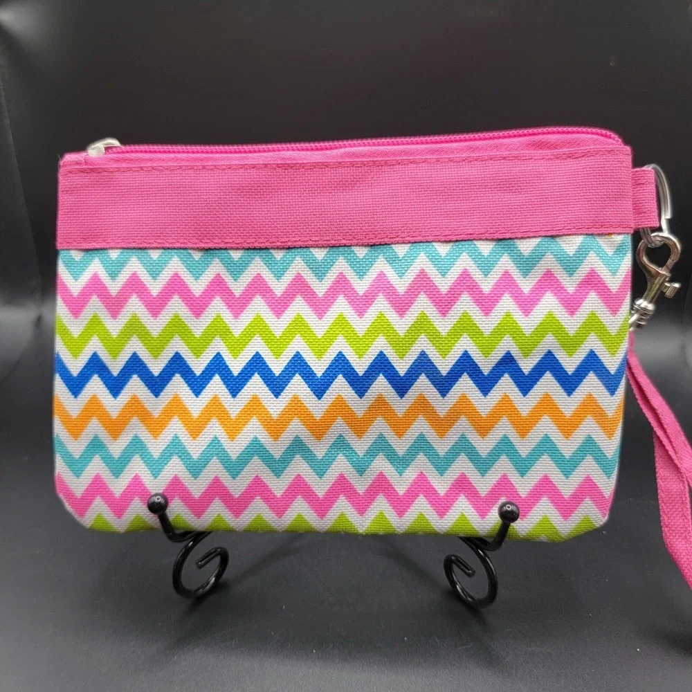 Multi Color Chevron Makeup Bag 